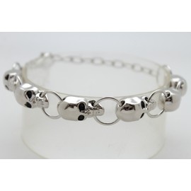 Unbranded Women Silver Metal Chain Boot Bracelet Bling Shoe Anklet Skull Charm Skeleton