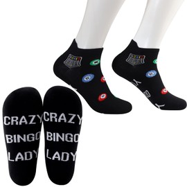 MBMSO Funny Bingo Socks Bingo Lovers Gifts 2 Pairs Crazy Bingo Lady Dress Socks Bingo Game Gifts (Crazy bingo lady MC)