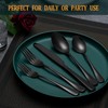 20 Pcs Black Silverware Set, Stainless Steel Flatware Set for