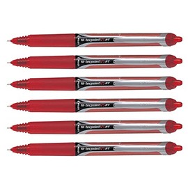 Pilot Hi-Tecpoint V5 RT Retractable Rollerball Pen 0.3 mm Line Pack of 6 Red