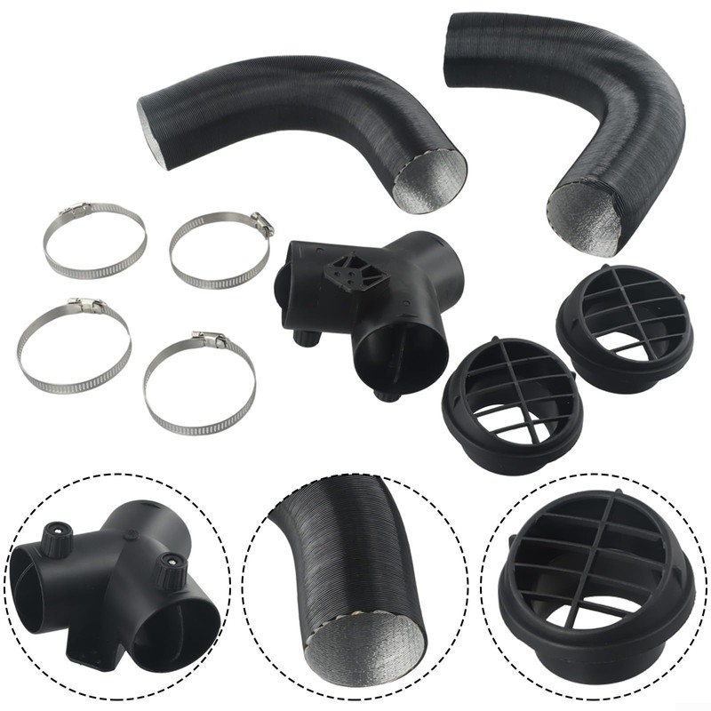 Functional 60mm Y Piece Hot Air Outlet & Chrome Hose