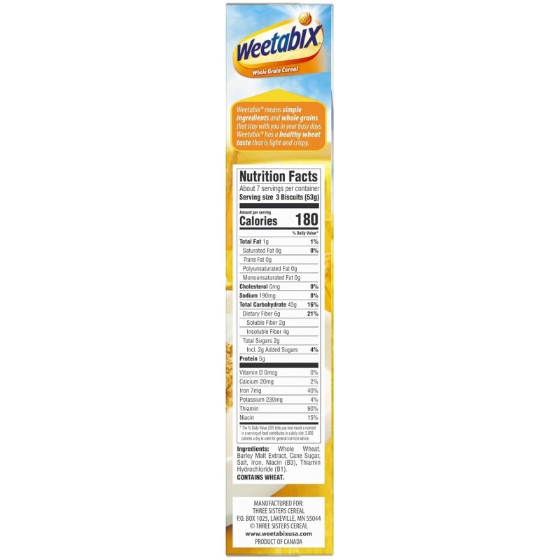 Weetabix Biscuits Whole Grain Cereal, 14 OZ Box