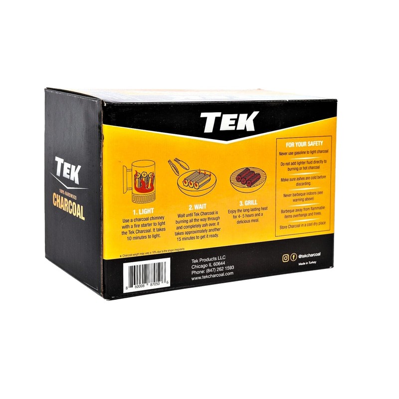 TEK All Natural Hardwood Charcoal for Grills & BBQ |