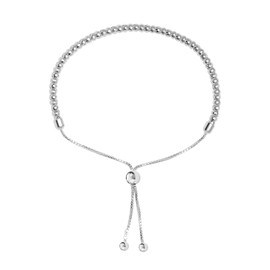 LeCalla 925 Sterling Silver Infinity Crystal Heart Bolo Bracelet for Women Teen