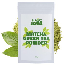 Planet Java 100% Pure Matcha Green Tea Powder (100g Pouch) - 100 Servings