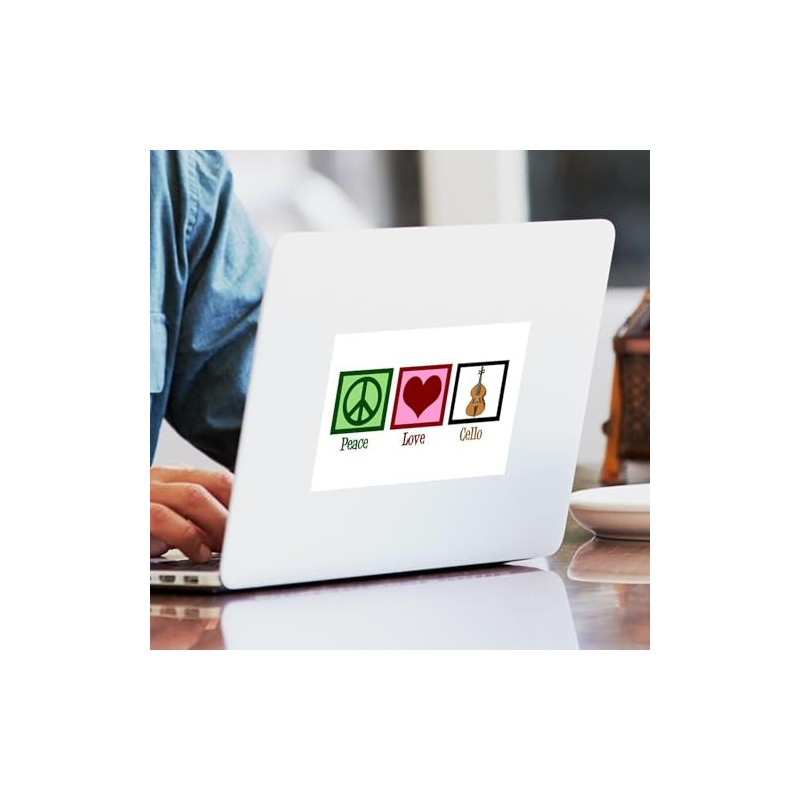 CafePress Peace Love Cello Rectangle Bumper Sticker Car Decal