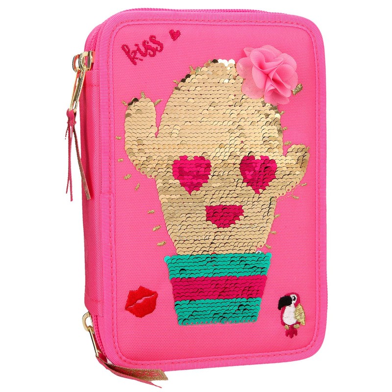 Depesche TOPModel 10418 Pencil Case with 3 Compartments with Cactus