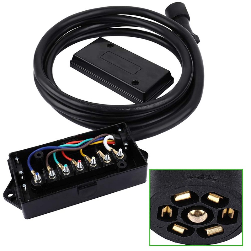 cciyu Heavy Duty 7 Way Plug Inline Trailer Cord with