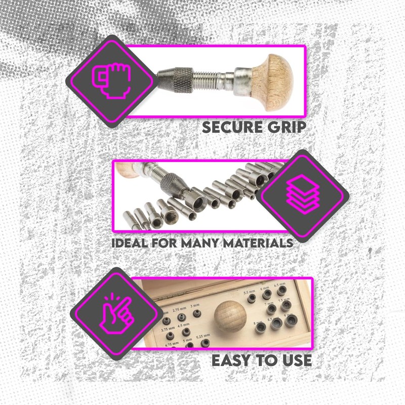 SE 17-Piece Bezel/Prong Closing Punch Set for Jewelry Making -