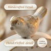 Vintage 10-Inch Cream White Table Clock with Bird Sculpture, Rustic