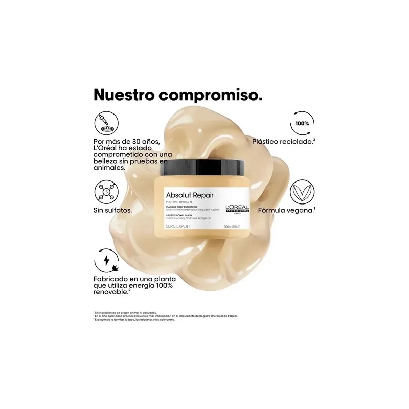 Kit Shampoo 1500ml + Balsamo 500ml Absolut Repair Loreal Para