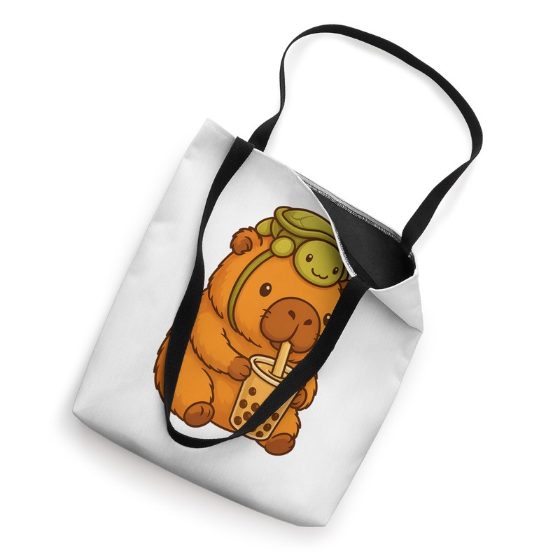 Cute Capybara and Turtle Backpack Boba Tea Kawaii Capibara Tote