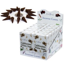 Puckator Stamford Incense Cones - Californian White Sage Scent - Spiritual Incense Cone - Zen Meditation Gifts - Organic Cone Insence - Insense - Mythical - Incense Burner Cones - Scented Cones 15Pcs