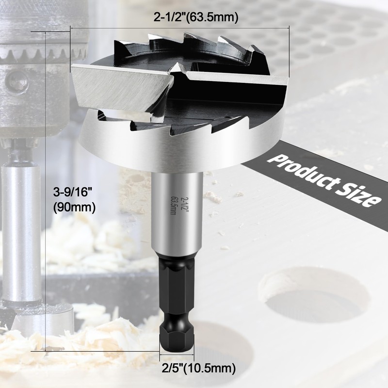 2-1/2 Inch Forstner Bit for Woodworking,2-1/2" Forstner Drill Bit for