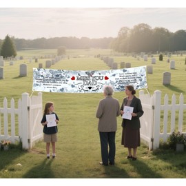 Miss You Dad Heavenly Banner Funeral Remembrance Decoration Dad Funeral Memorial Yard Banner for Cemetery Happy Father's Day in Heaven sign