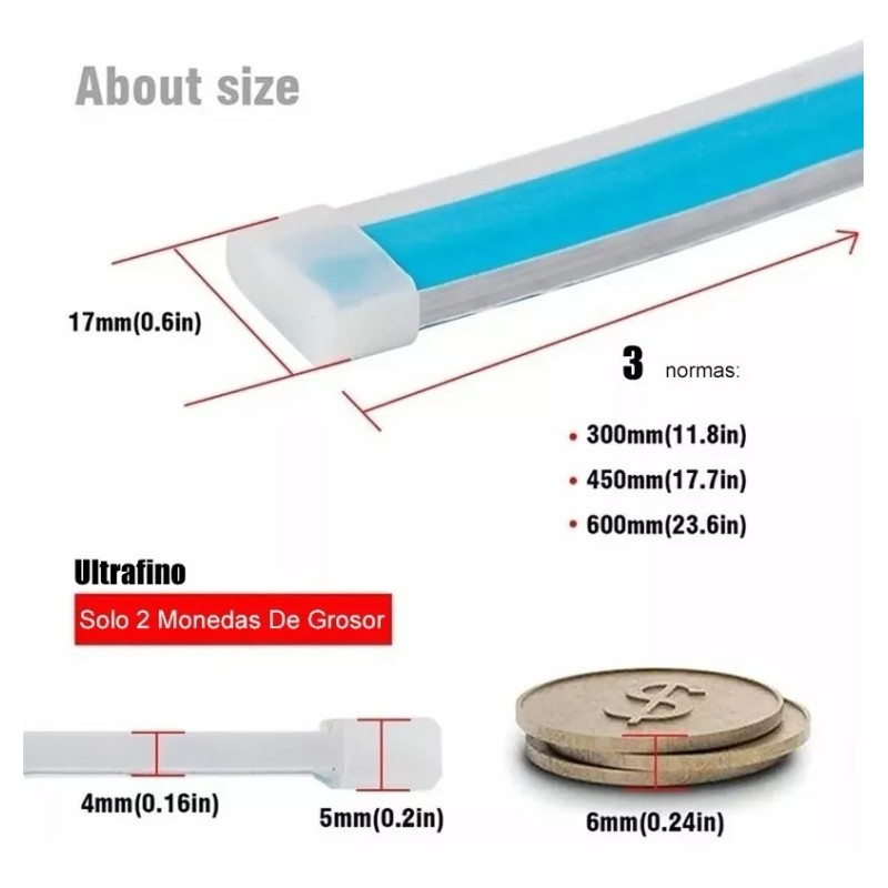 PUNKZZ 30cm Par Tira Led Drl Flexible Direccional Secuencial Auto