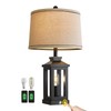 G-SAFAVA 23.75" Retro Farmhouse Black Table Lamp for Living Room