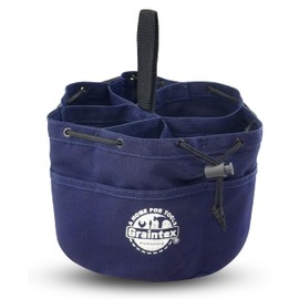 Graintex 18 Pockets Grab Bag Rip-stop Canvas Drawstring Closure, Small Part Organizer Pouch, Small Tools, Screws, Parts, Parachute Tool Bag for Efficient Storage - Navy Blue