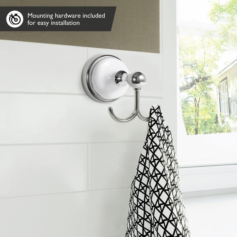 Design House Savannah Bathroom Accessories - Polished Chrome and White