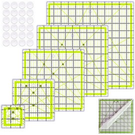 Quilting Rulers(2.5", 5", 8.5", 10",12"),5 Square Ruler Quilting Templates,Quilting Ruler Acrylic Rulers