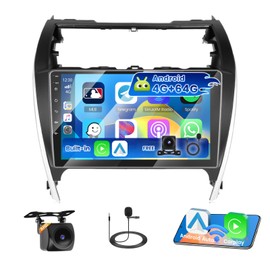 [4+64G] Hikity Android 15 Car Stereo for Toyota Camry 2012 2013 2014 with Wireless Carplay Android Auto, 10 Inch Touchscreen Camry Stereo Mirror Link Bluetooth Backup Cam FM/RDS/EQ AI DSP SWC WiFi Mic