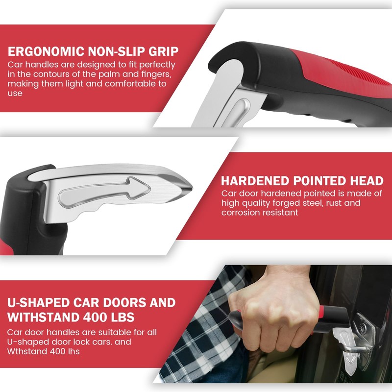 2Pcs Car Door Assist Handle, 3 in 1 Multifunction Portable