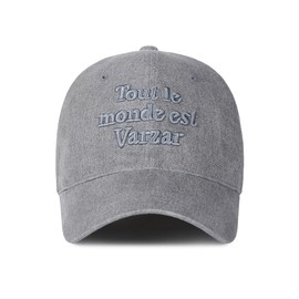 VARZAR Bazaar TMV Lettering Ball Cap Pigment 24 Colors, Unisex, Korean Brand Hat, UV Protection, Deep, Small Face Effect, SNS Topic, Celebrity Wear, Pigment Gray