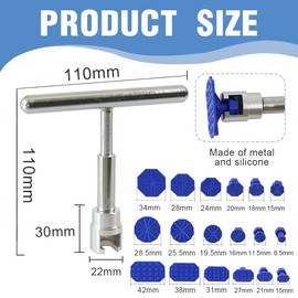 1 Car Dent Repair Tool Set, Car Dent Removal Kit, Car Dent Puller, Paintless Dent Repair, Car Tools, Car Exterior Care Tools, Dent Tool