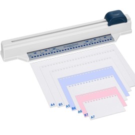 Cholemy Spiral Binding Machine Portable Desktop Binding Punch Hand Push Spiral Hole Punch for Store Office A4 A5 A6 A7 B5 B7 Paper Notebook Scrapbook with 5 Sheet Punch Capacity, Blue