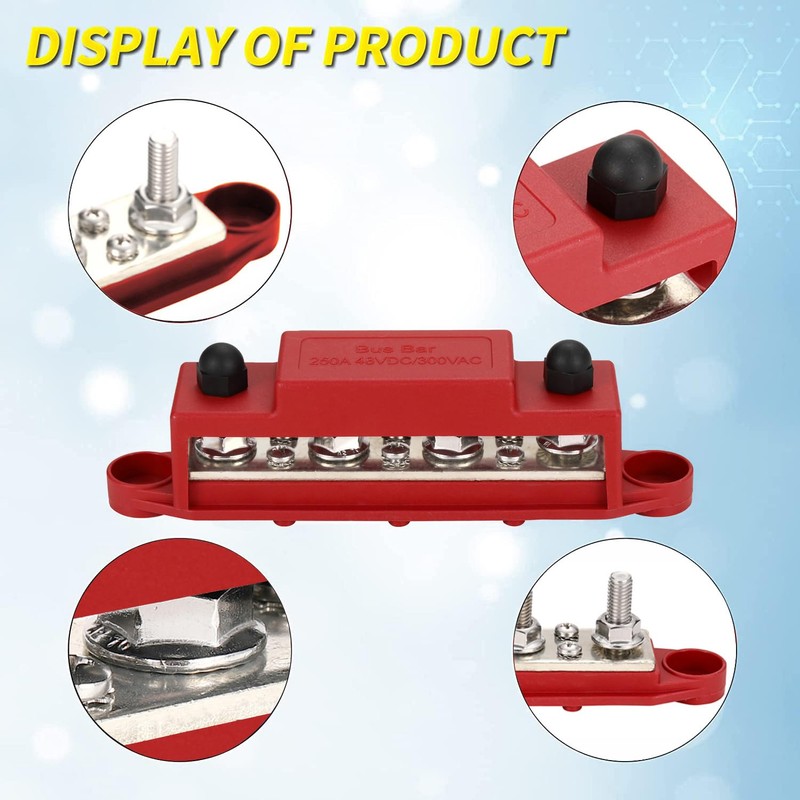 Greluma 1 Pair Power Distribution Block Busbar, 4 x M8