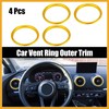 Partuto 4 Pcs Gold Tone Car Air Conditioner Vent Outer