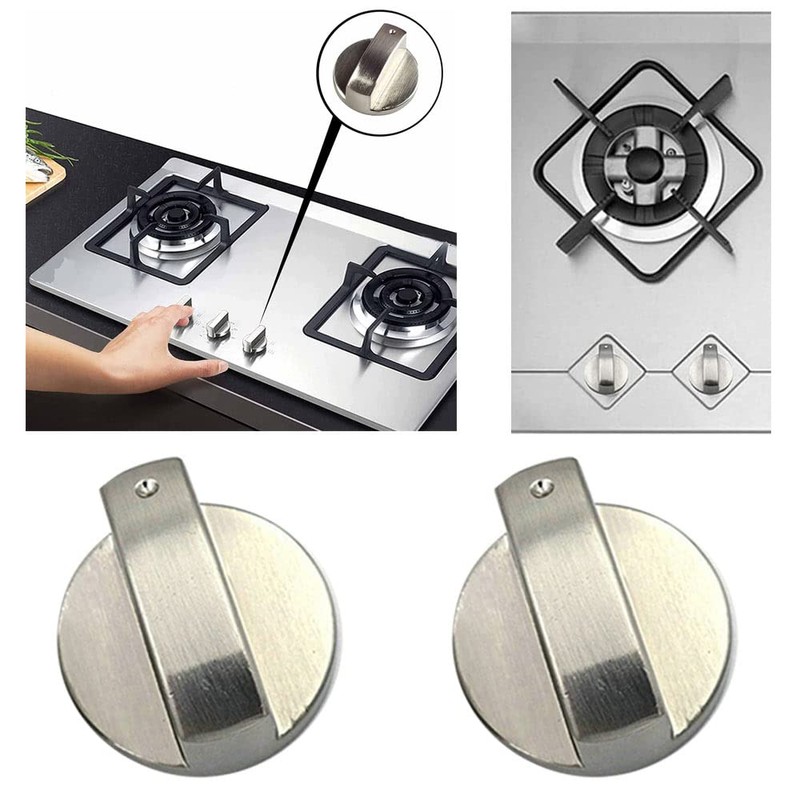 ELEGANTTIN 4 PCS Gas Stove Knob 6mm Universal Cooker Replacement