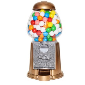 Gold Gumball Machine - Classic & Novelty Toy for Kids - Size: 9 Inches Tall (Small)