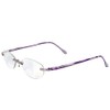 【軽量老眼鏡】エアリーダーソレイユ 紫外線99％以上カット アイマジン (度数+1.00, バイオレットストライプ)