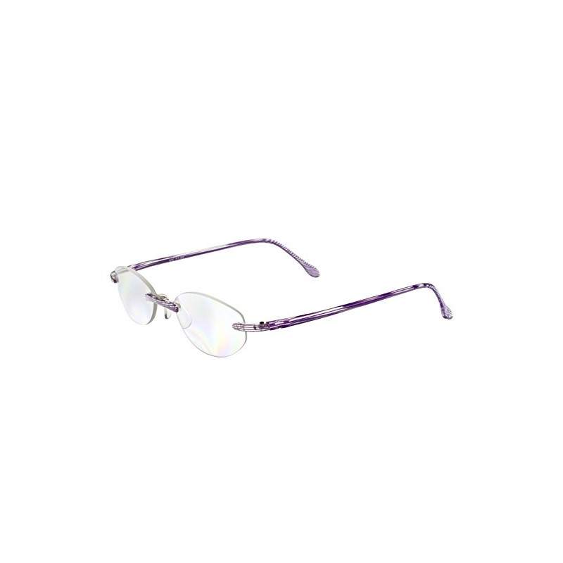 【軽量老眼鏡】エアリーダーソレイユ 紫外線99％以上カット アイマジン (度数+1.00, バイオレットストライプ)