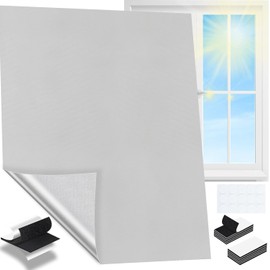 Fenster Verdunkelung - 100% Lichtblockierende Verdunklungsfolie mit Klett, Innen Sonnenschutz Fenster Abdunkeln, Ohne Bohren Hitzeschutz Verdunklungsstoff für Dachfenster,Reise,200x148cm