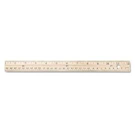 Westcott 10702 Hole Punched Wood Ruler English and Metric with Metal Edge, 12-Inch