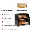 HOMEKOKO Double Layer Large Bread Box for Kitchen Counter, Wooden