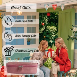 Insulated Breastmilk Cooler Bag with 2 Ice Packs - Breastmilk Cooler Organizer Bag for Daycare, Breastfeeding Mom Travel Outdoor (Dark Pink)