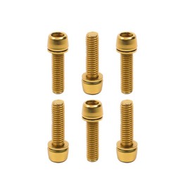 Chooee - Tornillos de vástago para bicicleta de montaña, 6 unidades, M5 x 18 mm, tornillos para bicicleta de carretera, para MTB DH BMX, color dorado