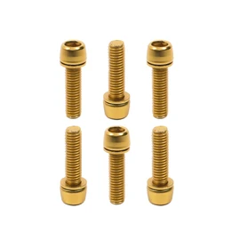 Chooee - Tornillos de vástago para bicicleta de montaña, 6 unidades, M5 x 18 mm, tornillos para bicicleta de carretera, para MTB DH BMX, color dorado