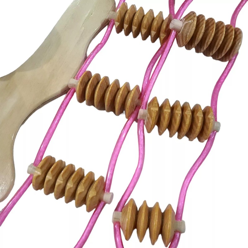 Singex Set 6 Piezas Maderoterapia Artesanal Cinturón Rodillo Tabla