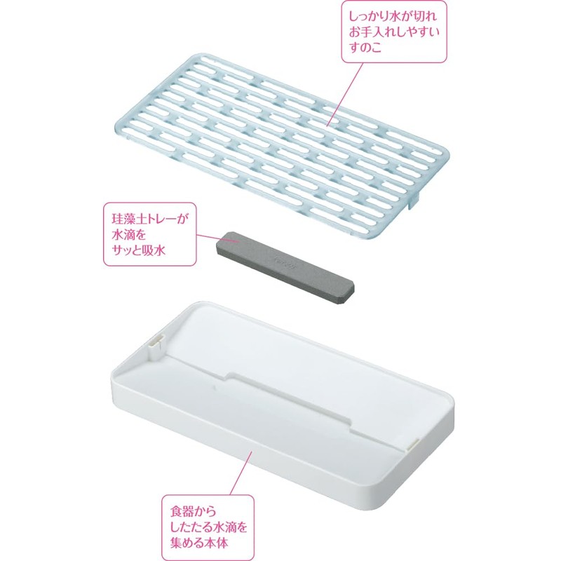 Anesty HO1949 Diatomaceous Earth, Includes Tablet, Colander, White, Blue, S,
