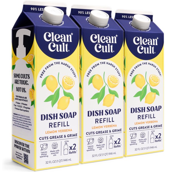 Cleancult Dish Soap Liquid Refills - Plant Based Cleaning Power