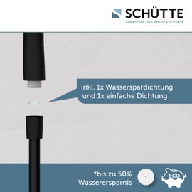 SCHÜTTE Capri Hand Shower with Velvet Jet Technology, Shower Head with Over 300 Nozzles and 3 Adjustable Jet Types, Anti-limescale Shower Head for the Shower, Black