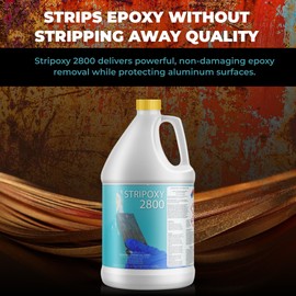 Stripoxy 2800 – Water Based Epoxy Paint Remover & Adhesive Stripper for Aluminum & Non-Ferrous Metals, Urethane Paint Remover – Low VOC, Non-Flammable, Ideal for Soak & Spray Applications - 1 Gallon