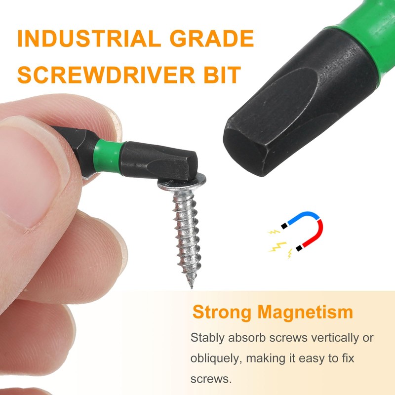 sourcing map 4pcs SQ3 Square Screwdriver Bit 1/4" Hex Shank