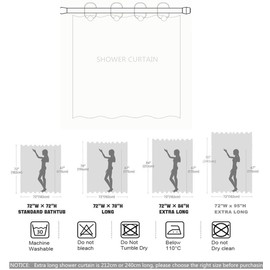 goodbath Extra Long Shower Curtain 220 drop, Under Ocean Fish Anti Mould Fabric Waterproof Bath Curtains for Bathroom Bathtub, 180 x 220 cm,Bright Blue