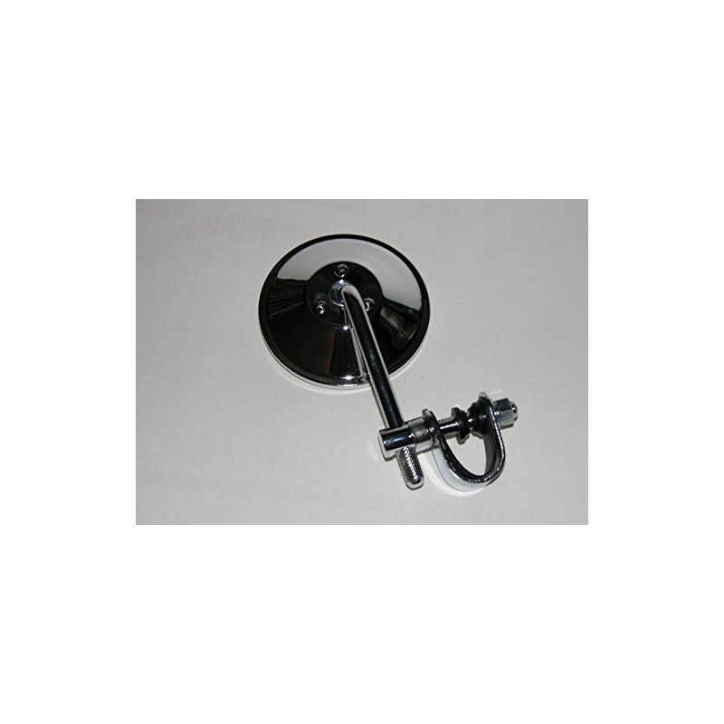 Mr Luckys Universal Fit Chrome 4 Inch Clamp-on Mirror, fits