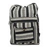 Handwoven Nepalese Front Pocket Hippy Style Cotton Backpack (Black &